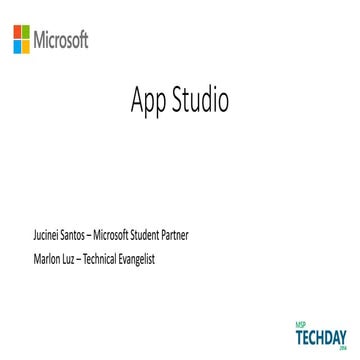 Msp techday  appstudio
