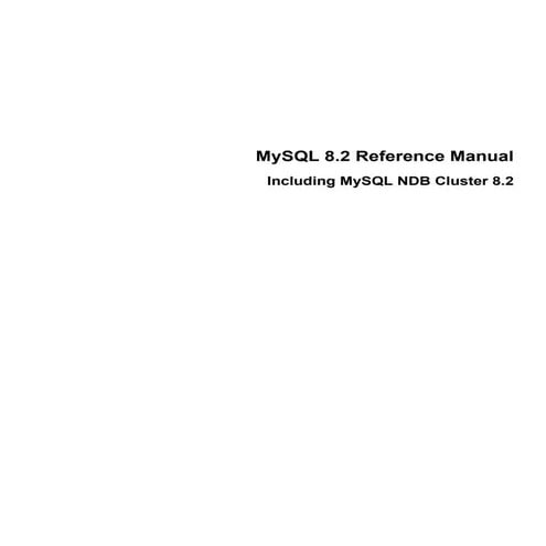 manual de mysql 8.1 en ingles refman-8.1 | PDF