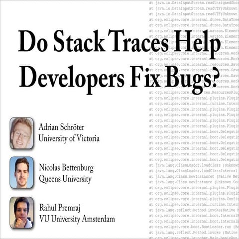 Do Stack Traces Help Developers Fix Bugs?