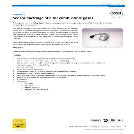MSR sc2 p3410-a Ethylene-Gas-Sensor-Transmitter