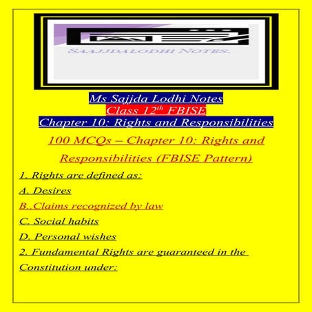 Ms SajjdaLodhi Notes Based onFBISE Class 12 paper pattern solved a