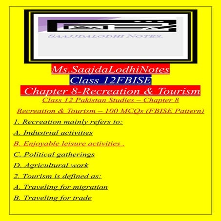 Ms SajjdaLodhiNotes Based on Class 12 Pakistan Studies Chapter 8.docx