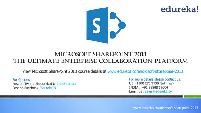 Webinar: Microsoft SharePoint-The Ultimate Enterprise Collaboration Platform