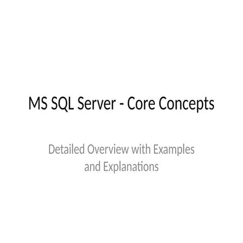 Ms Sql Server Presentation Full In Detail Pptx