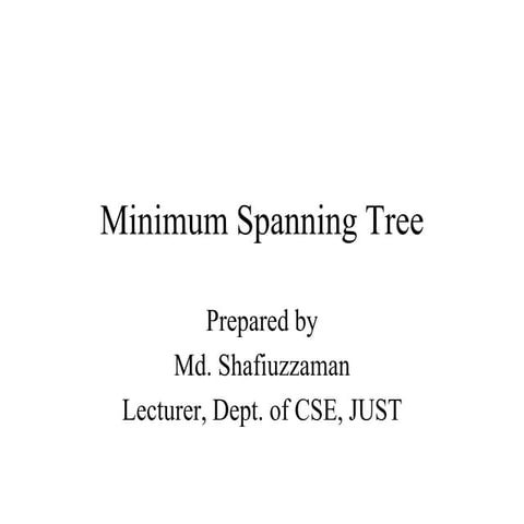 Minimum Spanning Tree | PPT | Graphics Software | Computer Software and ...