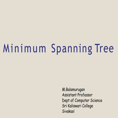 Minimum Spanning Tree | PPT