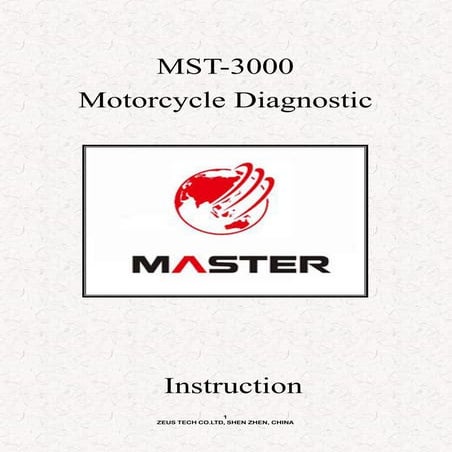 How to use Master MST-3000 Universal Motorcycle Scanner