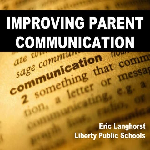 MSTA 2010 Improving Parent Communication