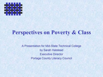 Perspectives on Poverty and Class