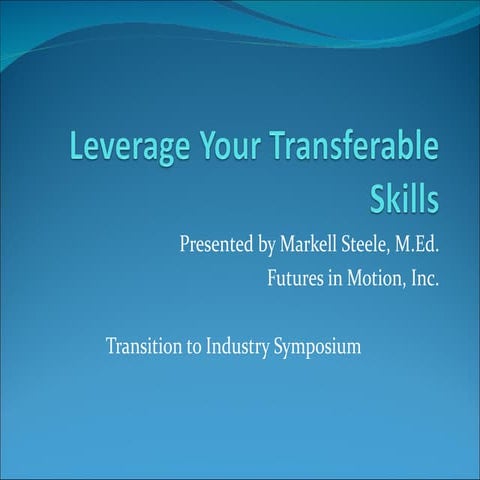 M steele  leverage your transferable skills (1)