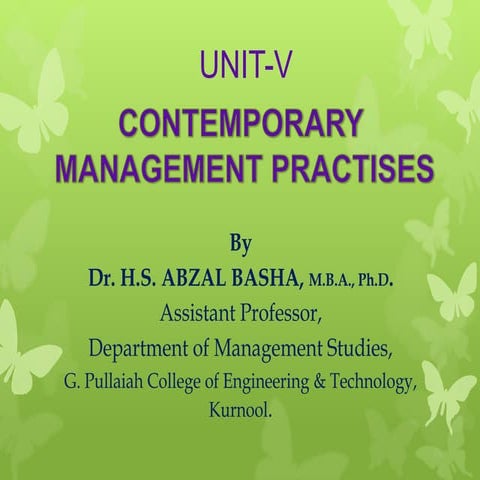 Contemporary Management Practices