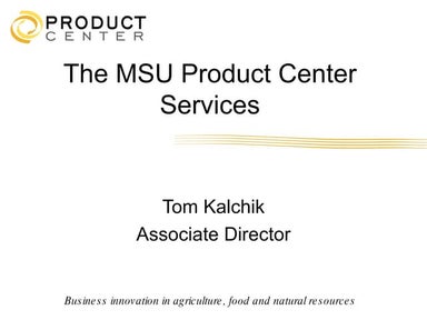 Msu Product Center Resources