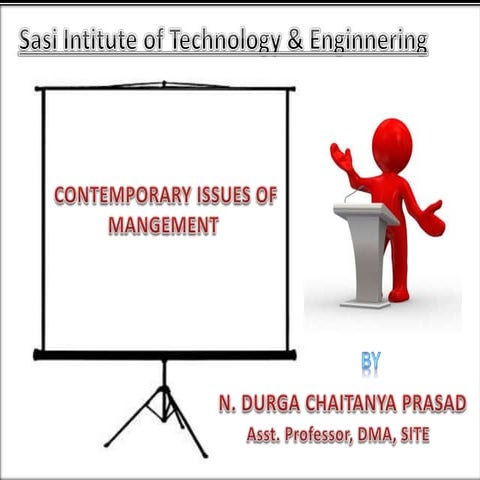 MANAGEMENT SCIENCE VIII UNIT PPT CONTEMPORARY ISSUES OF MANAGEMENT
