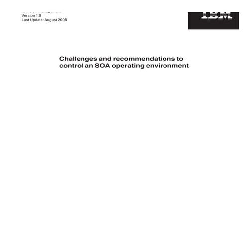 Challenges and recommendations to control an SOA operating environment