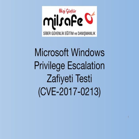 Ms Windows Privilege Escalation Zafiyeti Testi (cve 2017-0213)