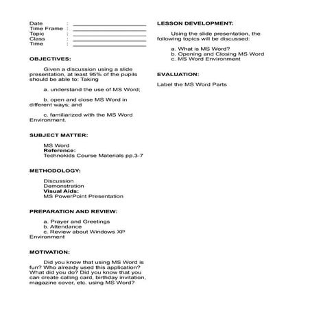 Working with MS word | DOCX