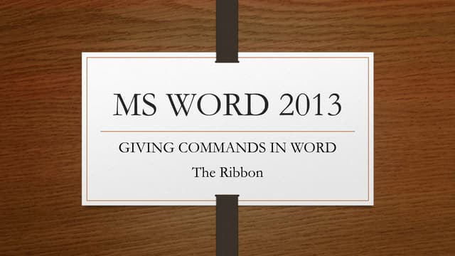 Ms word 2013