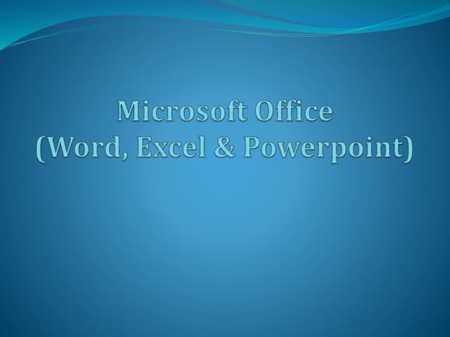 Ms word excel power point