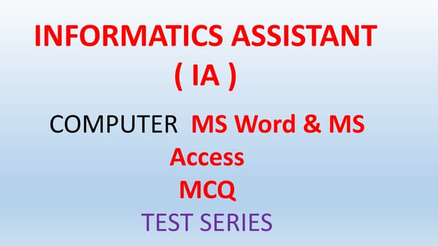 Ms word mcq