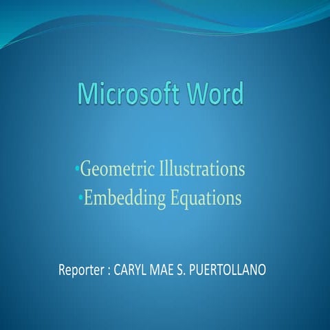 Ms word (report1 on ict math ed)