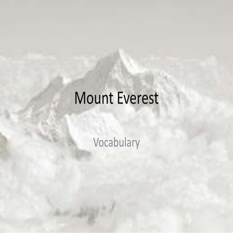 Mt. everest vocabulary