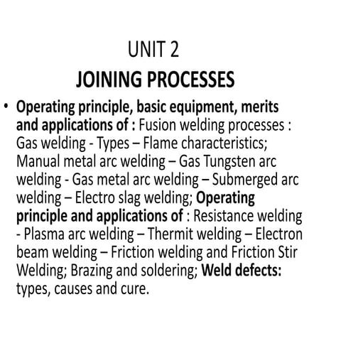 Manufacturing Technology 1 -unit 2