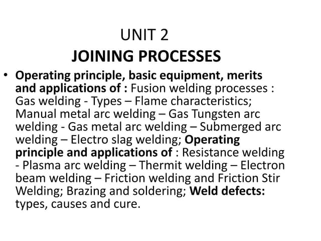Manufacturing Technology 1 -unit 2