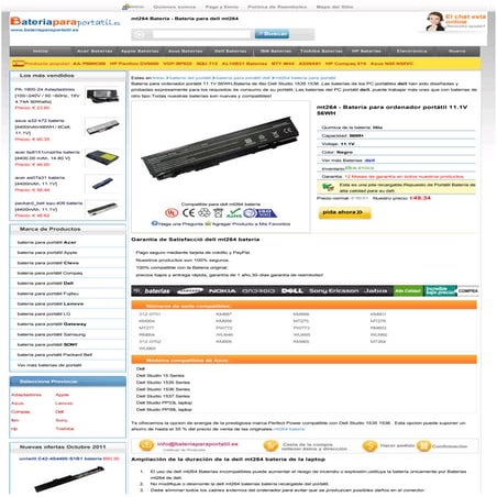 Mt264   batería para ordenador portátil 11.1 v 56wh