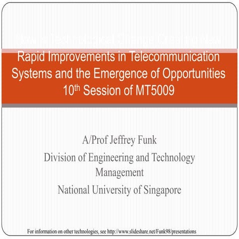 Telecommunication Systems: How is Technology Change Creating New Opportunitie...