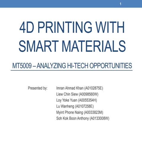 4D printing with smart materials | PDF