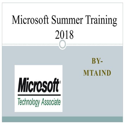 Summer Training Internship Program | PPTX