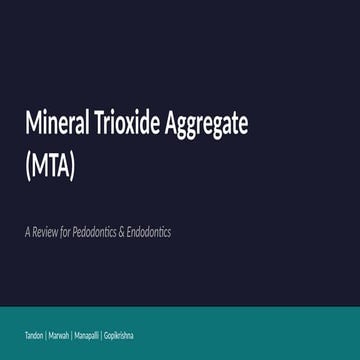 Mineral trioxide aggregate | PPTX