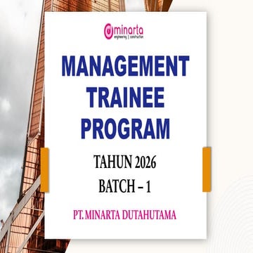 Management Trainee Batch 1 Tahun 2026 - Program MT | PDF