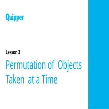 Permutation of Objects Taken r at a time