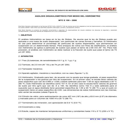 Mtc 109 gran x hidrometro