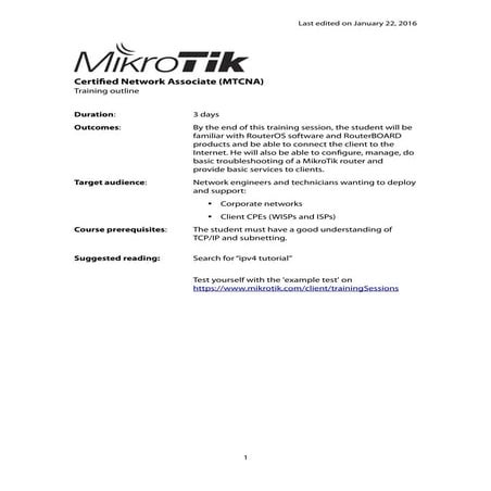 MTCNA Online Test