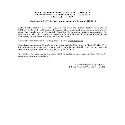 Mtech 2010 delhi i it