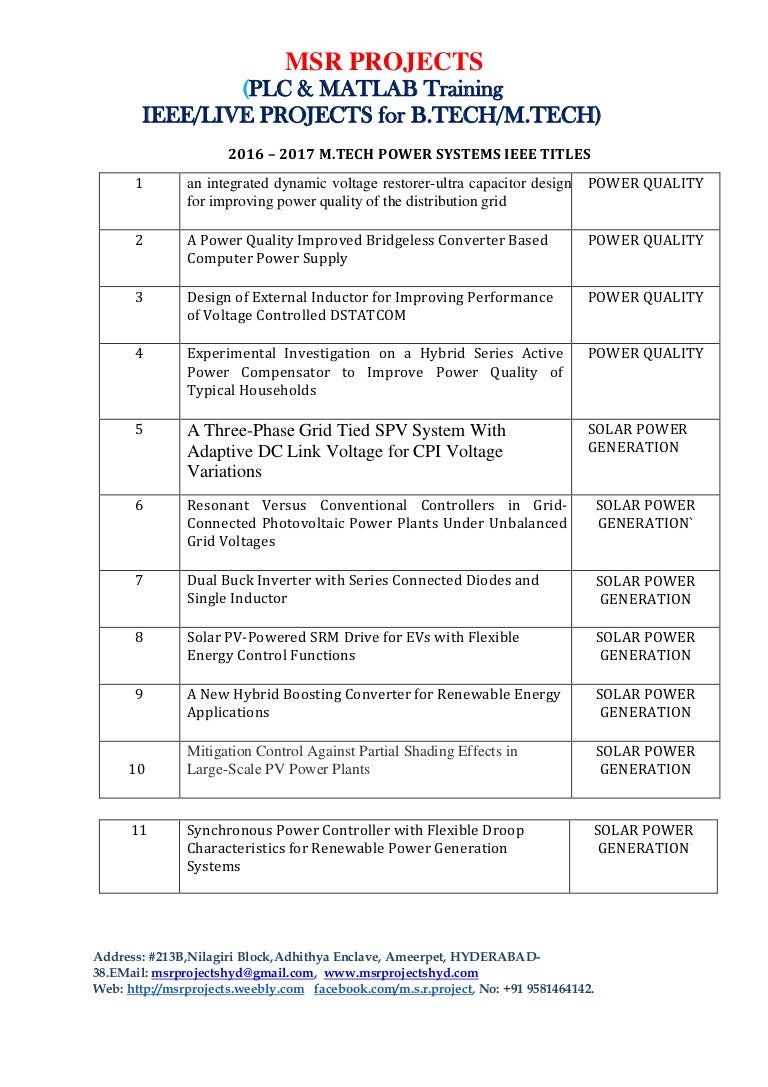 Mtech power system(2016 17)