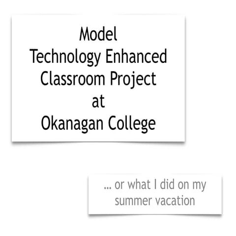 Model Technology Enhanced Classrooms