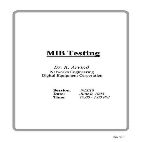 MIB Test Environment