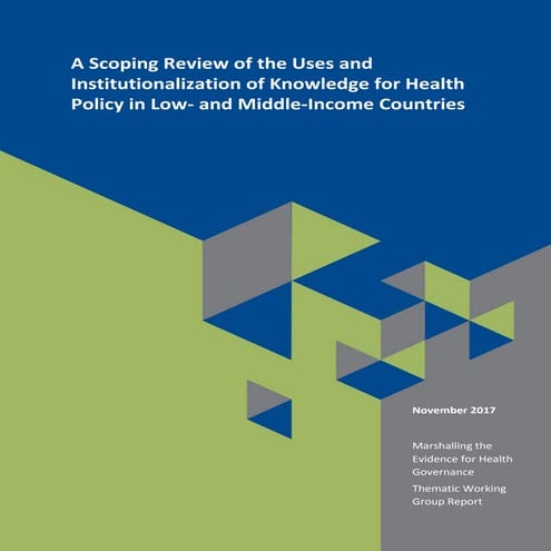 A Scoping Review of the Uses and Institutionalization of Knowledge for Health...