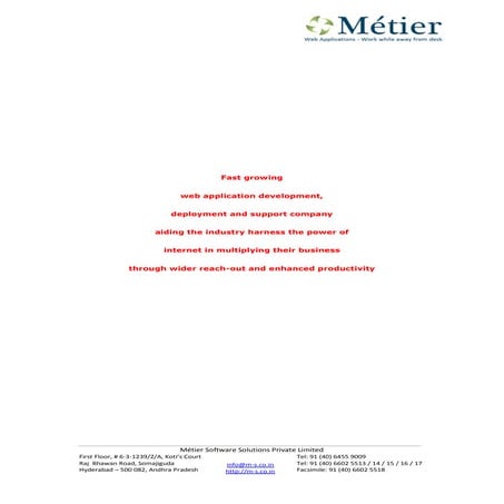 Métier software solutions private limited
