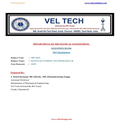 Mt ii question bank | PDF
