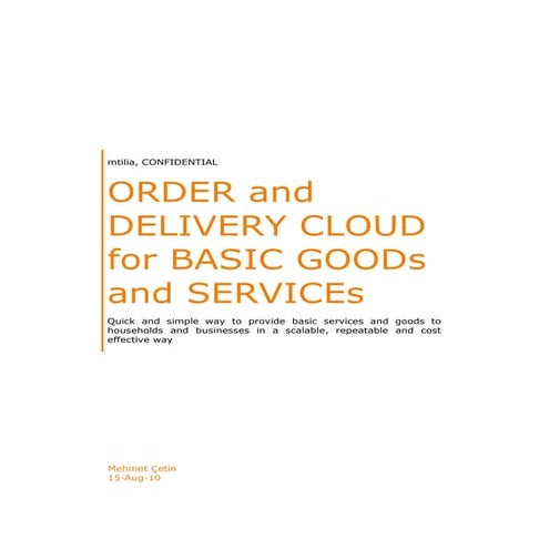 ORDER and DELIVERY CLOUD for BASIC GOODs and SERVICEs