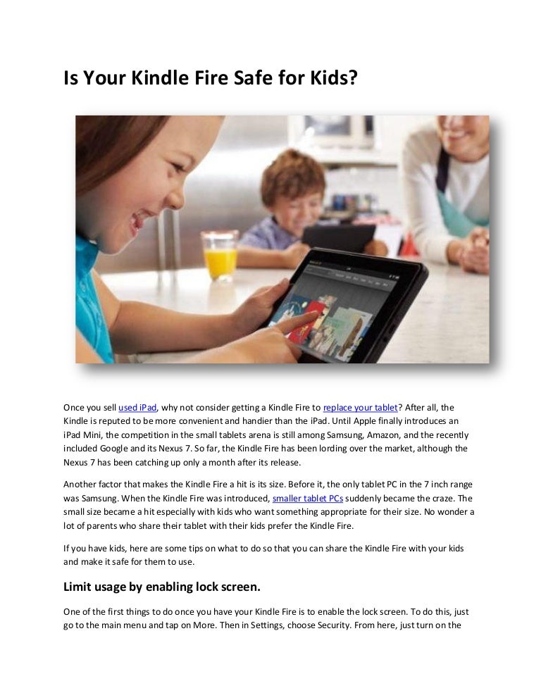 Is Your Kindle Fire Safe for Kids?