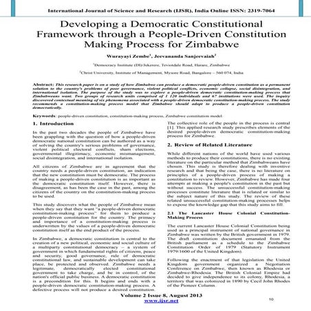 Developing a Democratic Constitutional Framework through a People-Driven Cons...