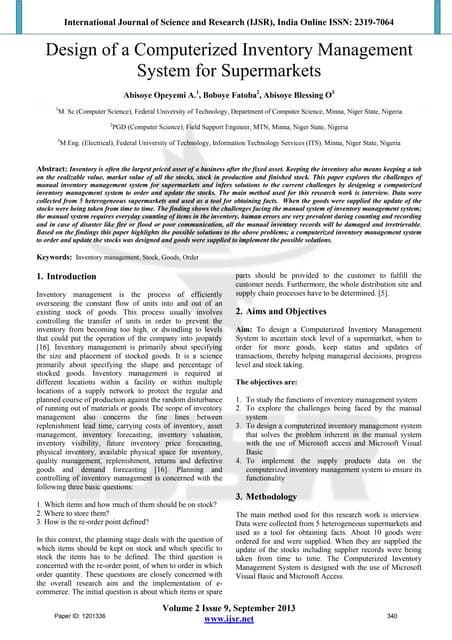 Dissertation inventory management system for sme