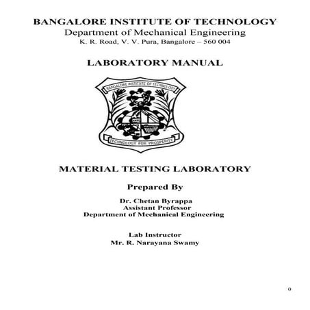 Material Testing Lab Manual | PDF