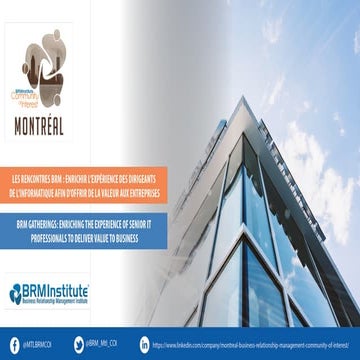 BRM Role Clarity. BRM COI Gathering hosted by Business Development Bank of Mo...