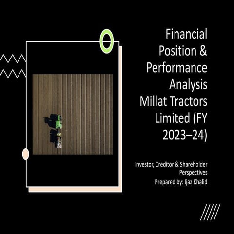 Financial Position & Performance Analysis Millat Tractors Limited | PDF